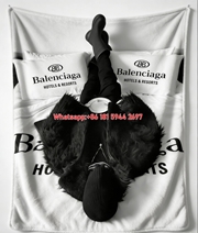 Balenciaga Hotel Print Fleece Throw Blanket BA441
